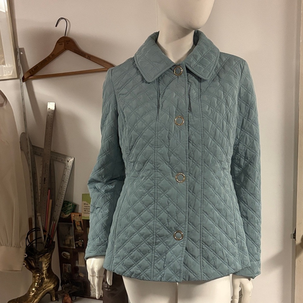 Anne Klein Quilted Blue Women's Jacket Medium